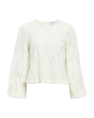 OBJLUCIE LS RE O-NECK TOP