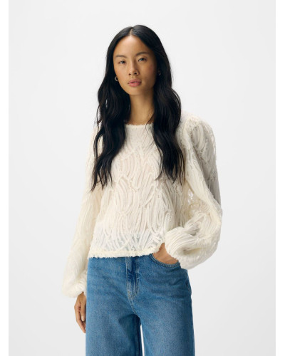 OBJLUCIE LS RE O-NECK TOP