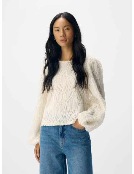 OBJLUCIE LS RE O-NECK TOP