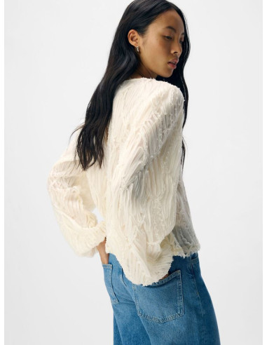 OBJLUCIE LS RE O-NECK TOP