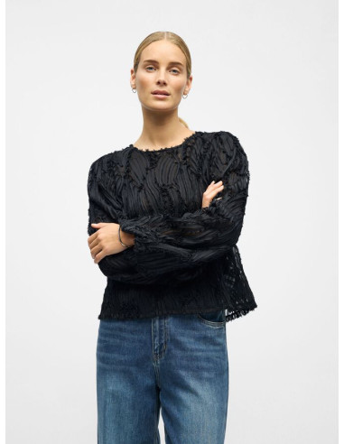 OBJLUCIE LS RE O-NECK TOP
