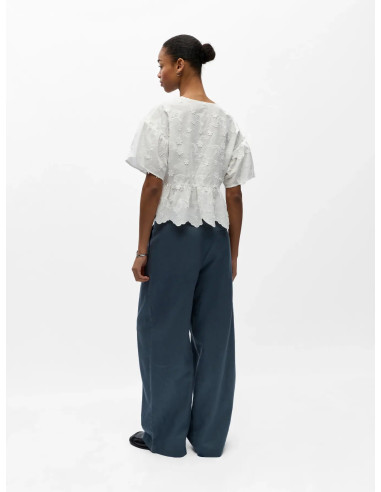 OBJLORA SS RE V-NECK TOP