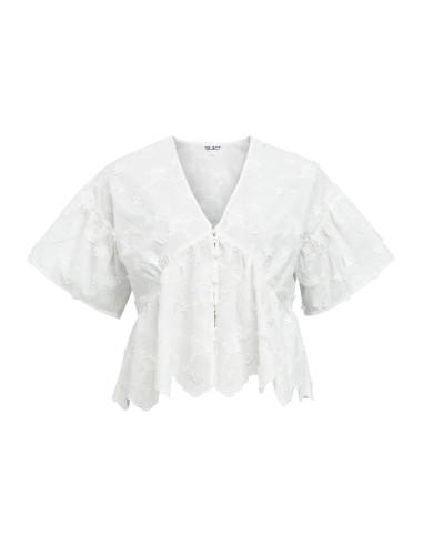 OBJLORA SS RE V-NECK TOP
