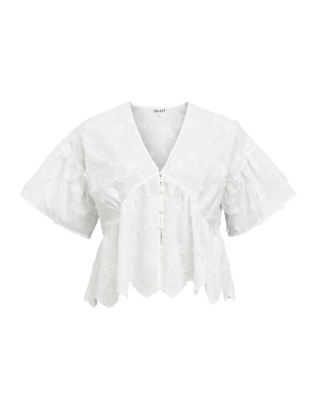OBJLORA SS RE V-NECK TOP