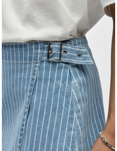 OBJSANNI MW SHORT DENIM SKIRT