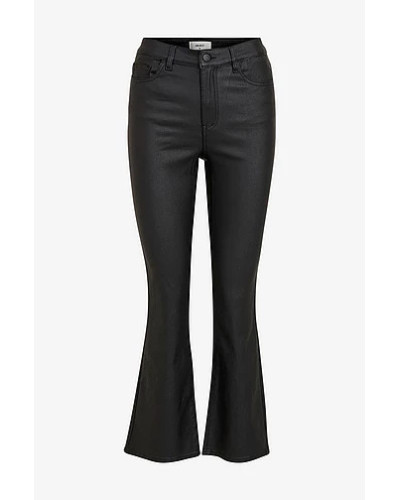 OBJBELLE MW CROPPED COATED FLARED PANTS
