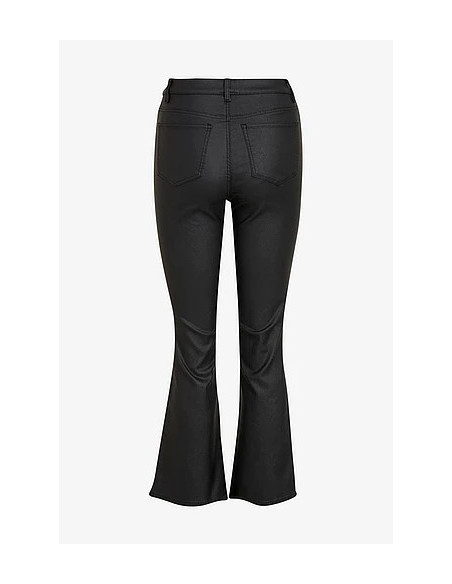 OBJBELLE MW CROPPED COATED FLARED PANTS