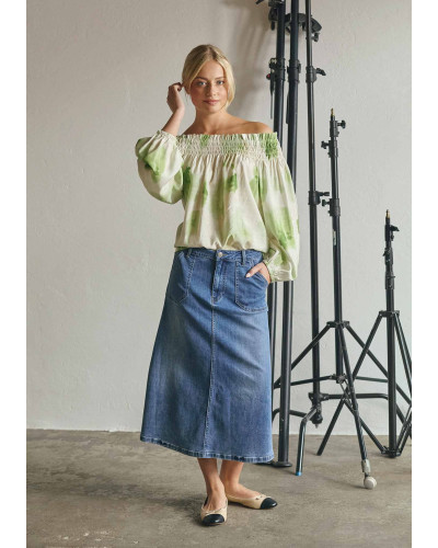 ISAY CARPI DENIM SKIRT