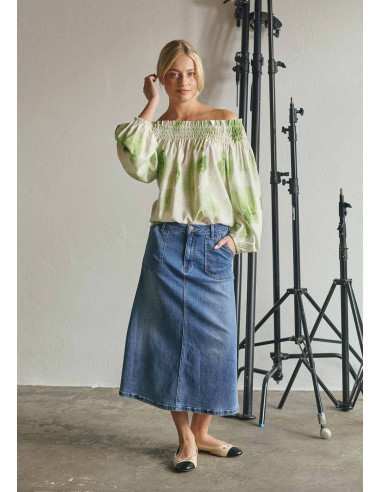 ISAY CARPI DENIM SKIRT