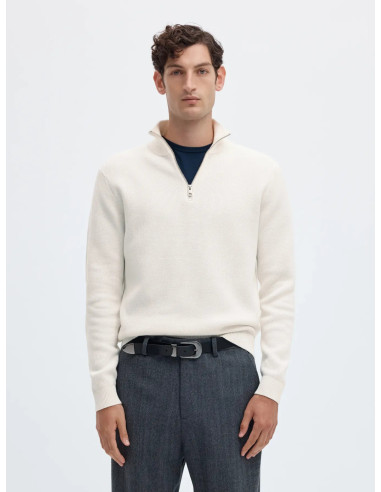 SLHDANE LS KNIT STRUCTURE HALF ZIP