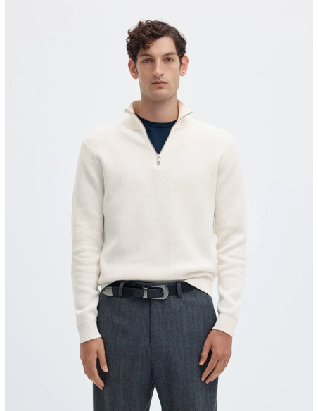SLHDANE LS KNIT STRUCTURE HALF ZIP