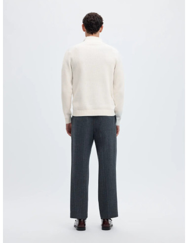 SLHDANE LS KNIT STRUCTURE HALF ZIP