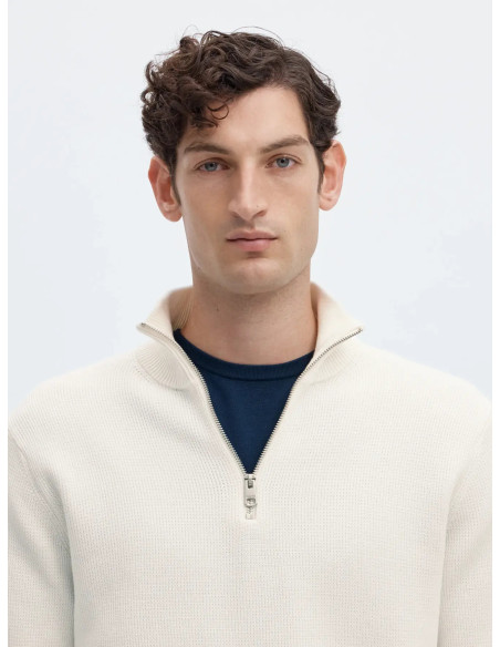 SLHDANE LS KNIT STRUCTURE HALF ZIP