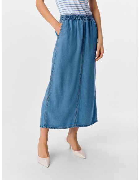 OBJFRAME LONG DENIM SKIRT