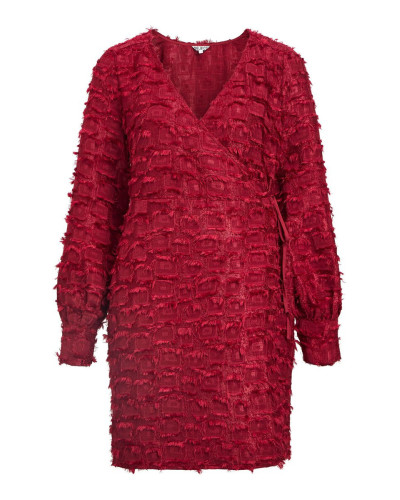 OBJDARIA LS RE SHORT WRAP DRESS