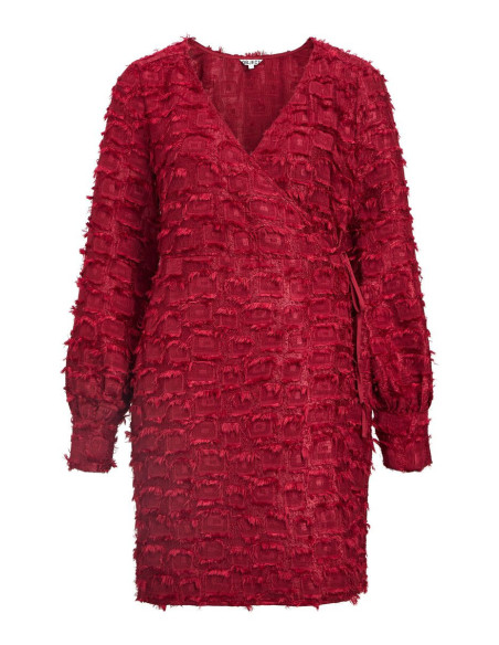 OBJDARIA LS RE SHORT WRAP DRESS