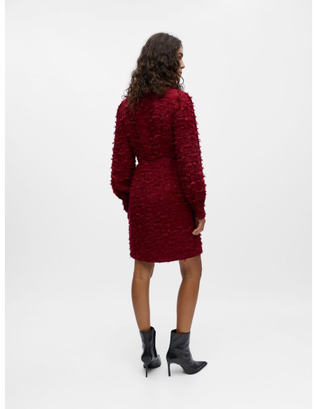 OBJDARIA LS RE SHORT WRAP DRESS