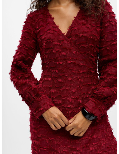 OBJDARIA LS RE SHORT WRAP DRESS