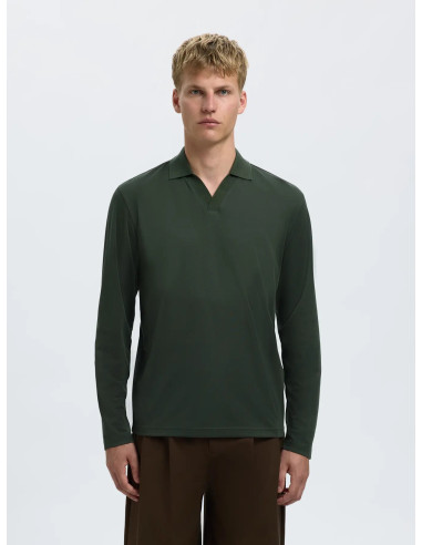 SLHFAVE SPLIT NECK LS POLO