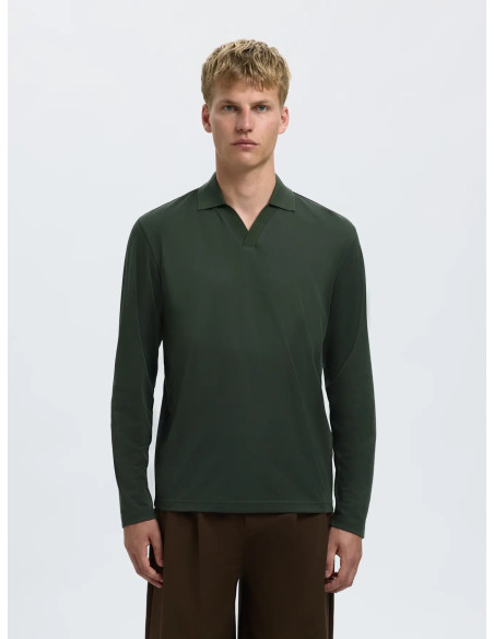 SLHFAVE SPLIT NECK LS POLO