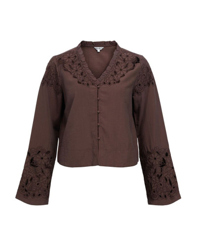 OBJILSA YUI LS RE V-NECK TOP
