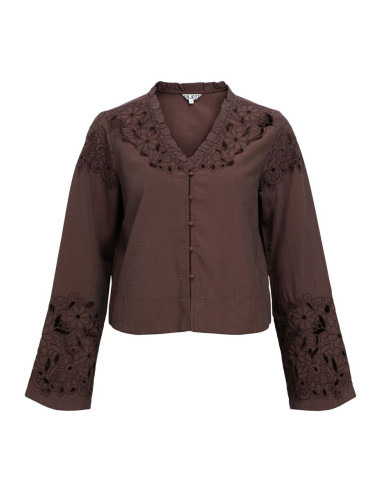 OBJILSA YUI LS RE V-NECK TOP