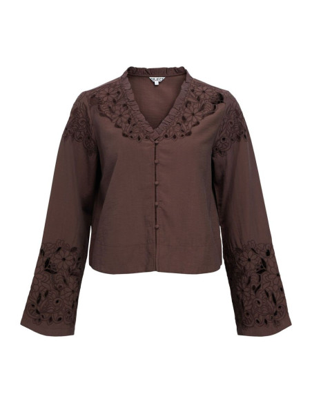OBJILSA YUI LS RE V-NECK TOP