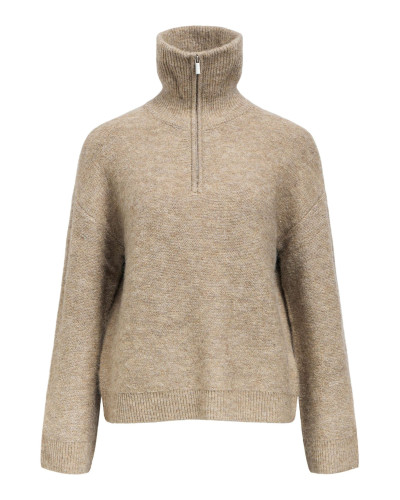 OBJDIANA LS RE ZIP HIGH NECK KNIT