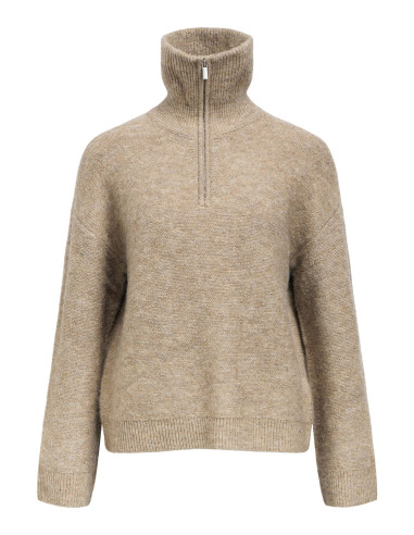 OBJDIANA LS RE ZIP HIGH NECK KNIT