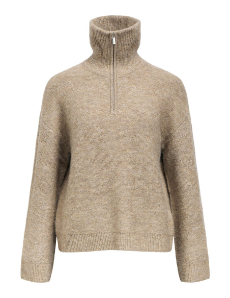 OBJDIANA LS RE ZIP HIGH NECK KNIT