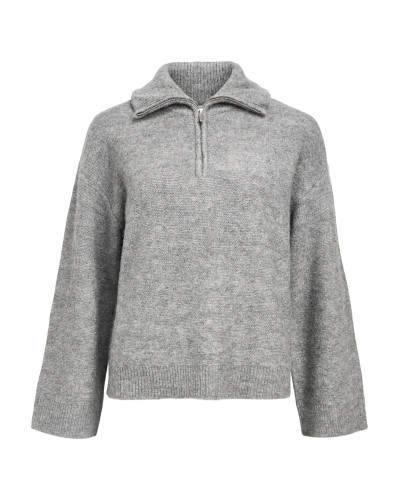OBJDIANA LS RE ZIP HIGH NECK KNIT 2