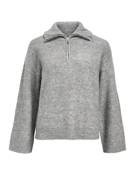 OBJDIANA LS RE ZIP HIGH NECK KNIT